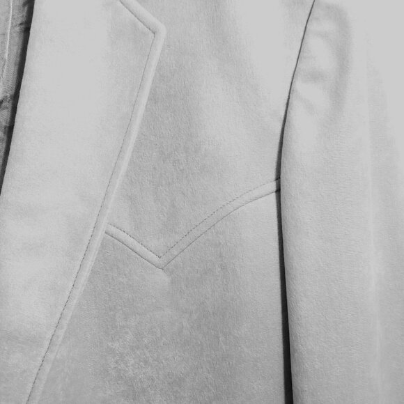 Circle S Dallas Texas Mens Blazer Sport Coat 46R Gray Micro Suede Two Button - Picture 4 of 12